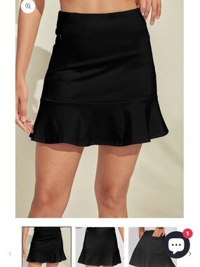 Acegolfs Black Ruffle Skort
